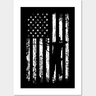 Archery Archer Bow Arrow American Flag Posters and Art